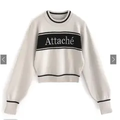 ロゴバイカラーニットトップス［an1469］アイボリー