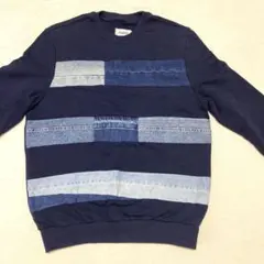 Desigual デニムパッチワーク スウェット L