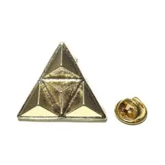 pin-2157　ラペルピン★ピンズ　三角形　ピラミッド　幾何学　ゴールド