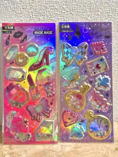 ゆめかわ　グリッター　シャカシャカシール　宝石　女児　キラキラ　2枚セット