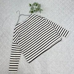 ナノ・ユニバース【Free】ボーダー長袖 Tシャツ ロング綿100% シンプル