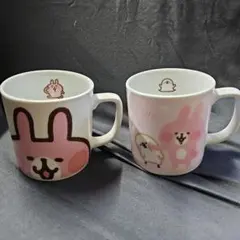 ウサギと雪だるまのマグカップ2個セット