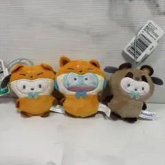 サンリオ　どうぶつ着ぐるみマスコット　ポチャッコ　ハンギョドン　3個