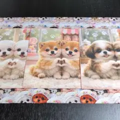 ④在庫処分品 未使用 可愛いワンちゃんパネル生地3枚＆ワンちゃん柄