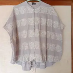 marble SUD 鳥の巣刺繍半袖コットンブラウス パープルグレー marble SUD 鳥の巣刺繍半袖コットンブラウス パープルグレー - メルカリ