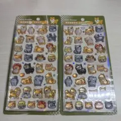 和柄ボンボンドロップシール柴犬×2