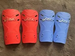 asics⭐︎サッカー用シンガード 赤 青セット