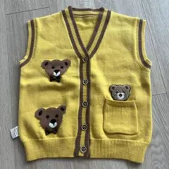クマ刺繍イエローベスト