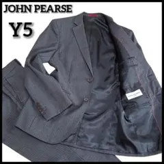 ✨美品✨ジョンピアース　セットアップスーツ　グレーストライプ　総裏　92Y5