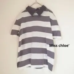 日本製 miss chloe　半袖シャツ　襟あり　ボーダー　40サイズのサムネイル