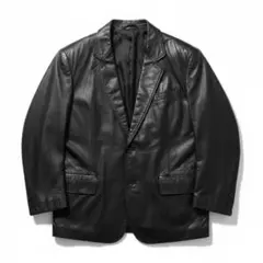 高級本革 牛革 レザー テーラードジャケット 黒 メンズ ブレザー ヴィンテージ