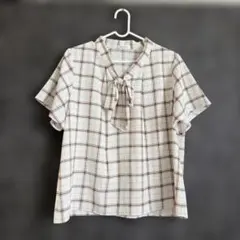 ハニーズ　チェック柄 半袖シャツ Lサイズ