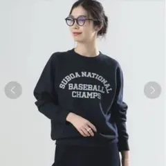 Demi-Luxe BEAMS AK+1 ロゴスウェットプルオーバー ネイビー