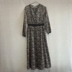 レイ・カズン　花柄 長袖ロングワンピース　Free