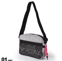 ROXY ショルダーバッグ メッシュポケット　グレー✖️黒