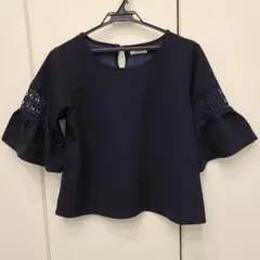 トップス カットソー レース クロシェ編み オフィス カジュアル 春 夏 半袖