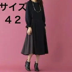 新品タグ付き Rose Tiara サイズ42 チェック切替ワンピース