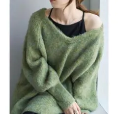 Kastane メランジvあきニットプルオーバー