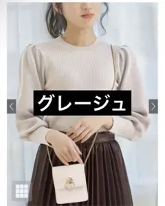 パフスリーブリブトップス rut385