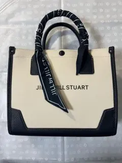 JILL STUART トートバッグ アイボリー ブラック キャンバス