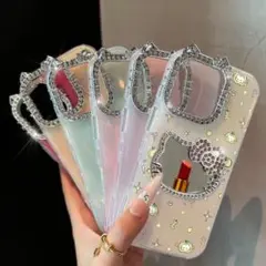 携帯ケース　スマホケース　鏡ミラー　キラiPhone多機種対応　可愛い　落下保護