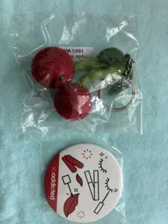 チェリー型キーホルダー 100%ウール製