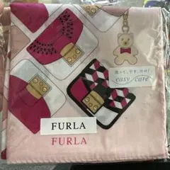FURLA ハンカチ バッグ柄 ピンク