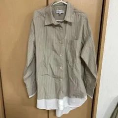 SEASON REASON ベージュストライプシャツ M