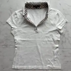 BURBERRY LONDON ノバチェック襟 半袖ポロシャツ 三陽商会