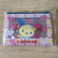 サンリオ　ウサハナ　お菓子入りフラットポーチ　クリアポーチ