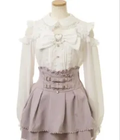 リズリサ lizlisa BIGリボンオープンショルダーブラウス　ホワイト