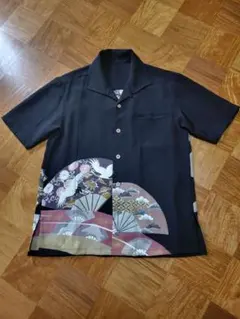 め1226着物リメイク正絹古布黒留袖江戸褄スイングトップスカジャン