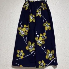 浴衣リメイク もんぺにもなるゆったりパンツ 明るい藍色 落ち着いた 