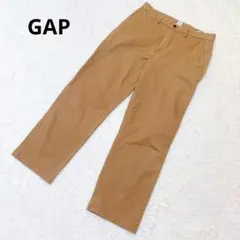 ギャップ ワイドパンツ 綿混 大人カジュアル シンプル メンズ キャメル 茶色
