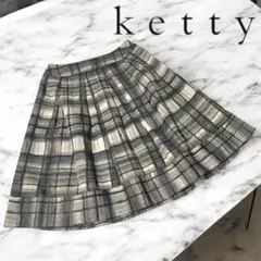 Ketty ケティ チェック柄 フレアスカート プリーツスカート 日本製