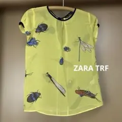 ZARA TRF コレクション　黄色シアーブラウス　インセクト柄のサムネイル