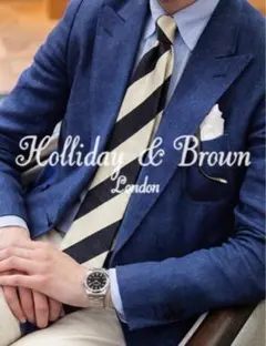 新品】Holliday & Brown／ジオメトリック／スクエアジャガードタイ
