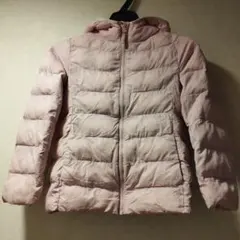 UNIQLO フード付き中わたナイロン　ダウンコート 120 ピンク