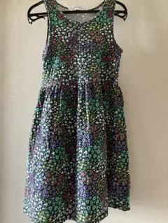 H&M 花柄ノースリーブ グリーン 원피스 130.140
