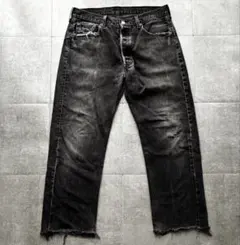 USA製 Levi's 501 ブラックデニムパンツ 後染め W34 L30のサムネイル