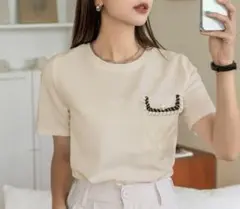 新品未使用 SHEIN シーイン Tシャツ 半袖 アプリコットのサムネイル