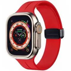赤　Apple Watch 38 40 41 mm バンド　ベルト　シリコン