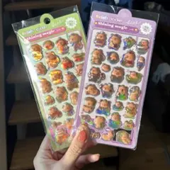 カピバラ　立体シール　ぷくぷくシール　ホログラム