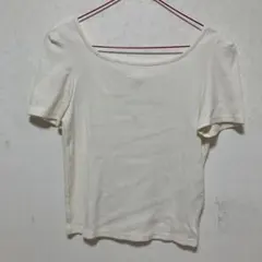 バックリボン付きホワイトTシャツ Fのサムネイル