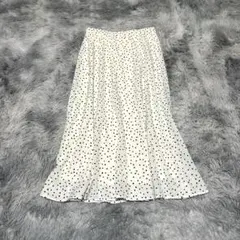 【ナチュラルビューティーベーシック】ミモレ丈フレアスカート マダラ模様XS【美品