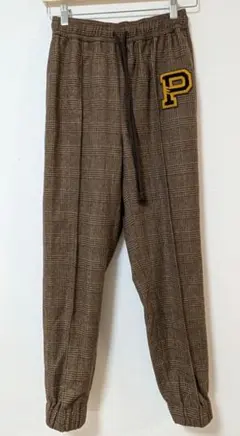 ポロラルフローレン ワッペン チェック ジョガーパンツ　XS ブラウン