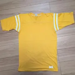 80s USA製 MEDALLION フットボールTシャツ XL イエロー