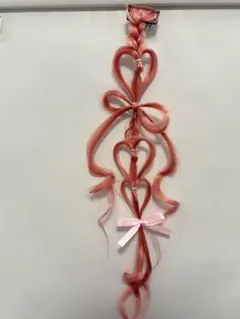 アレンジエクステ　ハート　リボン　ピンク