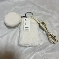 お値下げ☆GU☆ホワイトファー　スマホケース　ミニバック