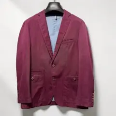HUGO BOSS テーラードジャケット 46 リネンコットン ボルドー